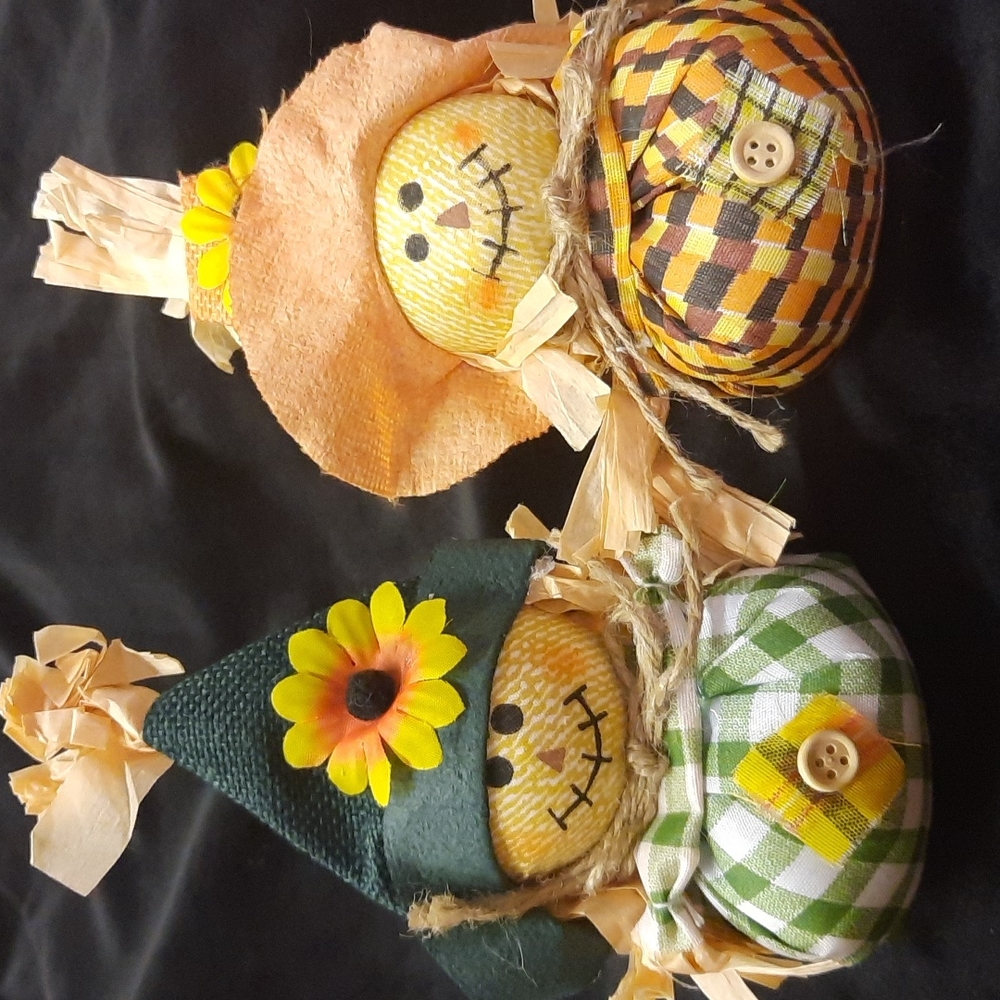 Autumn harvest scare crows